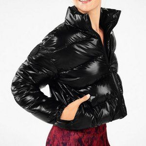 fabletics black puffer jacket